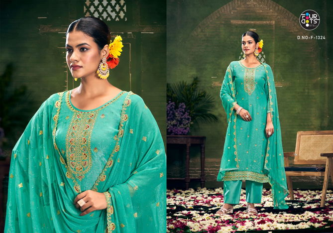 Chhaava By Four Dots Crunchy Silk Designer Salwar Kameez Wholesale Price